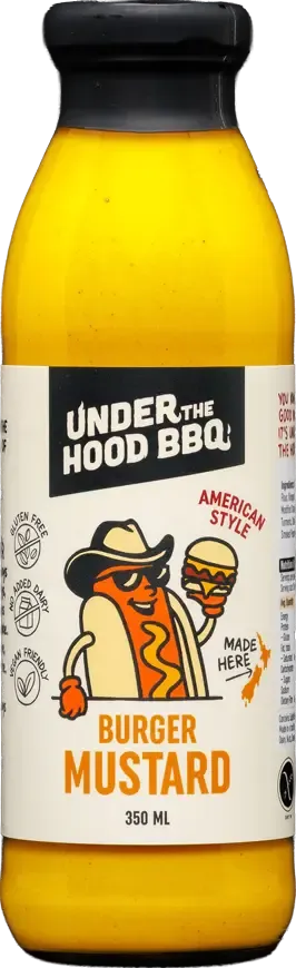 Under the Hood BBQ Burger Mustard sauce bottle