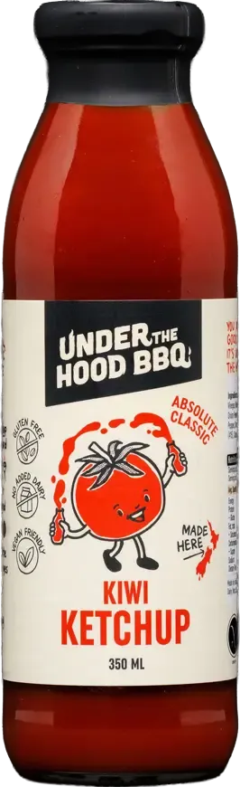 Under the Hood BBQ Kiwi Ketchup sauce bottle